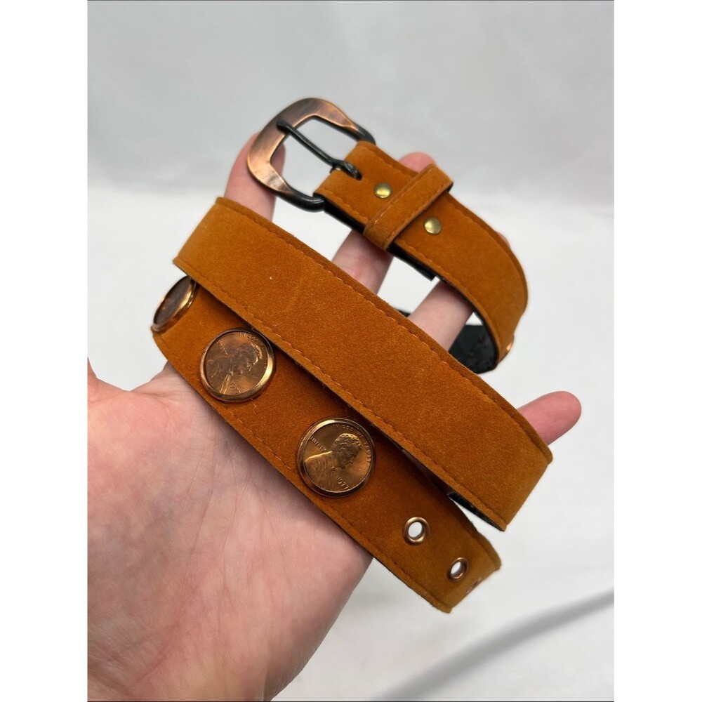 Vintage 1977 Faux Suede All-Rite Penny Belt